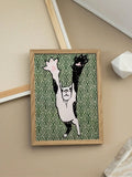 Transform your space with this striking modern abstract cat wall art. Featuring a minimalist design in soothing green and black tones, this canvas print brings contemporary sophistication to any room. 