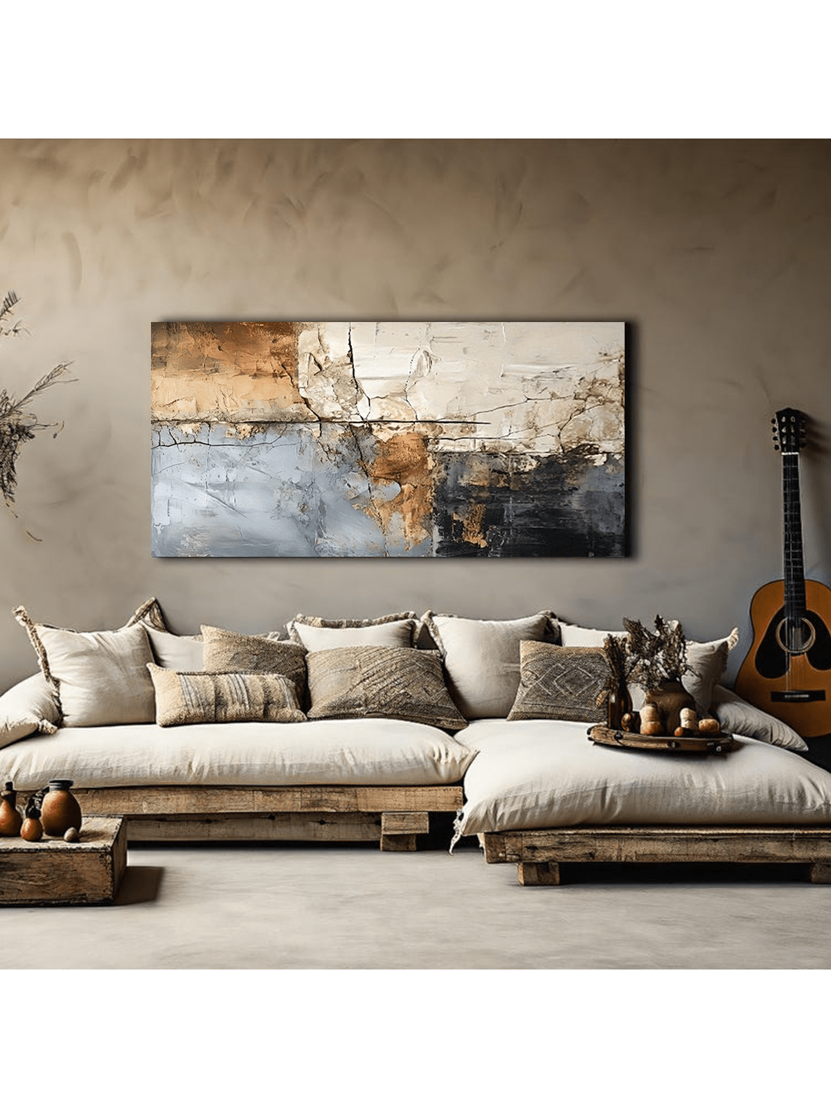 Elevate your space with this Modern Abstract Crack Wall Art Print, featuring a rustic canvas design that adds texture and depth to any room. Perfect for homes, dorms, or offices, this piece blends contemporary abstract style with a natural, weathered look to create a sophisticated yet inviting atmosphere. Its versatile aesthetic complements various decor themes, making it an expert choice for enhancing your environment with subtle artistic flair.