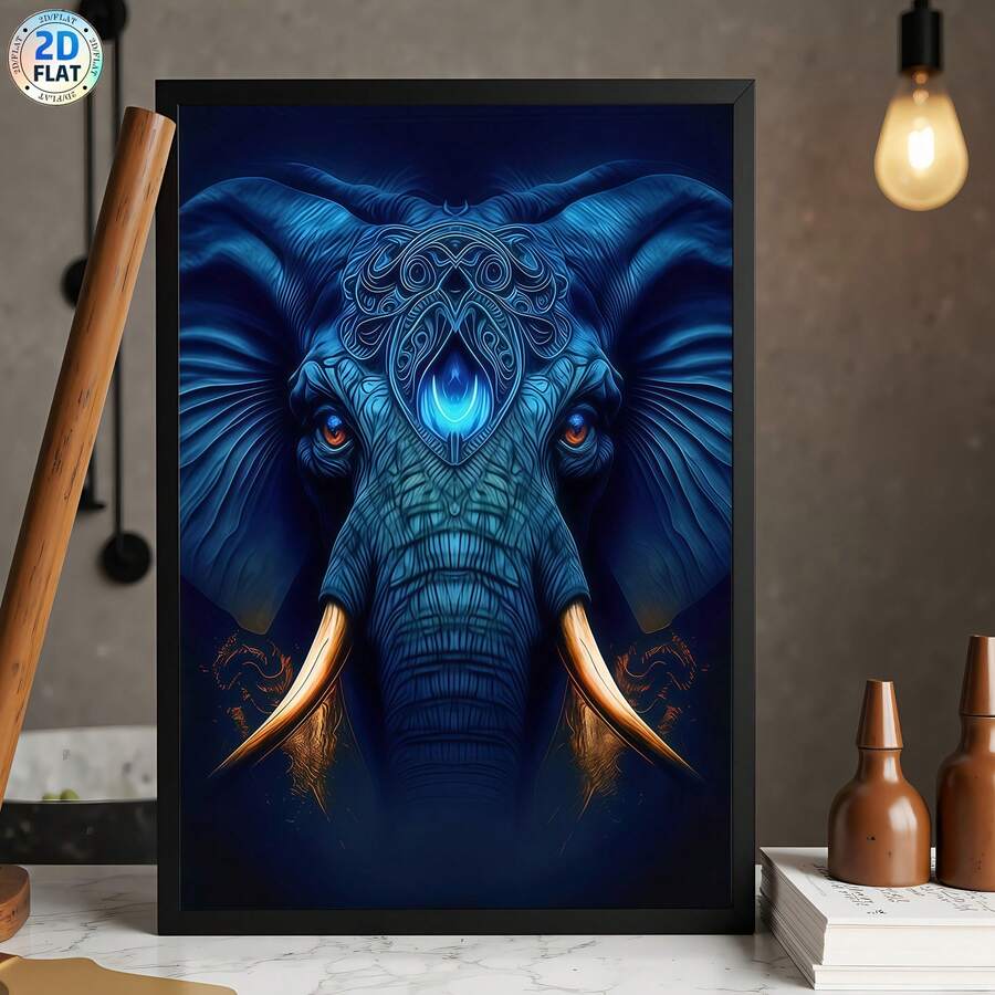 Transform your space with this striking modern abstract elephant canvas print. Rendered in deep blue tones, this contemporary piece combines artistic sophistication with versatile appeal. The waterproof canvas ensures durability and easy maintenance, making it perfect for dining rooms, home offices, cafes, and commercial spaces. The unframed design offers flexibility in styling and display options. Whether you're seeking a bold focal point or subtle accent, this abstract animal graphic brings modern eleganc