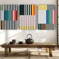 Transform your space with this striking Modern Abstract Geometric Canvas Art Print Set. Featuring bold striped patterns and contemporary design, these unframed canvas prints bring sophisticated style to any room. Waterproof and durable, they're perfect for home offices, living rooms, or creative workspaces. The clean geometric aesthetic complements modern décor while adding visual interest and depth to your walls. Easy to display and versatile in placement, this set elevates your interior with artistic flai