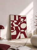 Modern abstract red geometric pattern canvas poster