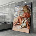 Elevate your space with this striking modern abstract canvas art featuring a woman in a beach-inspired composition. The contemporary design blends figure and graphic elements for visual interest that complements any room aesthetic. Crafted on premium canvas with waterproof properties, this unframed painting is perfect for living rooms, bedrooms, dining areas, and bathrooms. The frameless design offers flexibility—display it as-is for a minimalist look or add your own frame to match your décor. Pattern A del