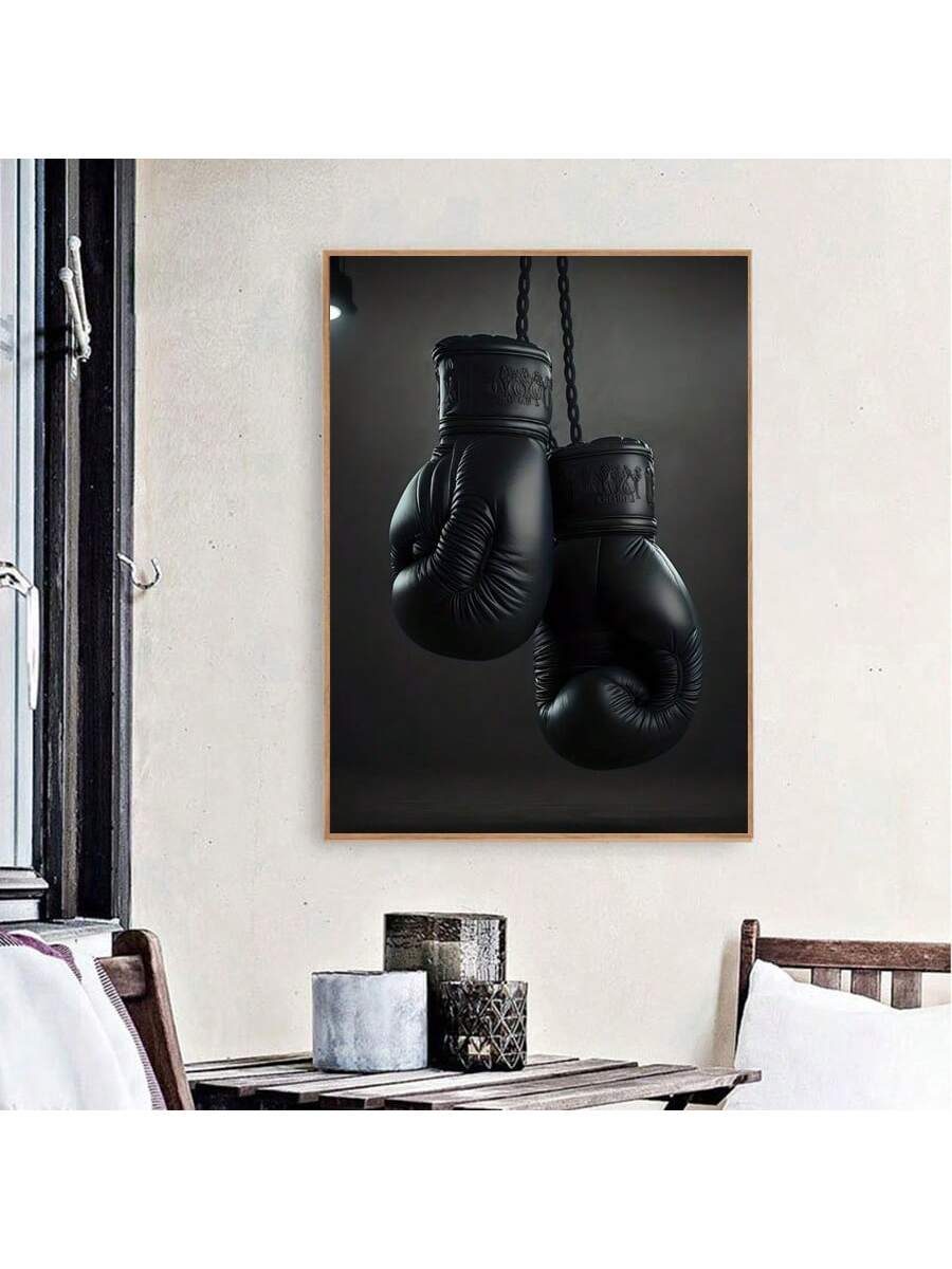 Elevate your space with this Modern Black Boxing Gloves Canvas Poster, a sophisticated piece of wall art perfect for bedrooms and living rooms. Its sleek design captures the essence of strength and style, making it an ideal gift for enthusiasts and decor aficionados alike. Crafted to complement contemporary interiors, this poster adds a bold yet refined touch to any room.