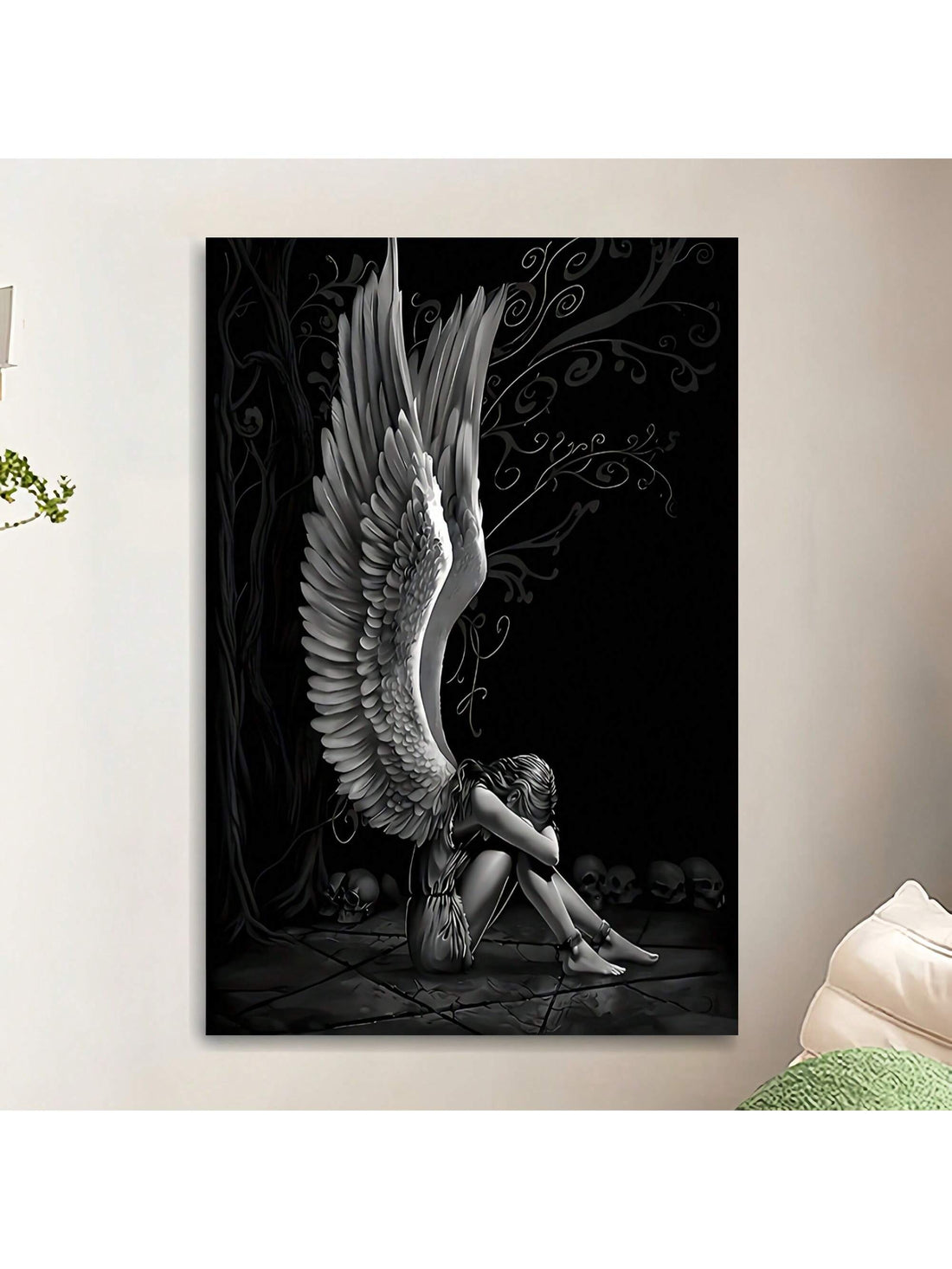 Elevate your space with this Modern Black and White Angel Wings Canvas Art, designed to bring a sophisticated and inspiring touch to any home or office. The monochrome palette complements diverse decor styles, while the detailed wing design adds a sense of grace and tranquility. Crafted for durability and visual impact, this canvas art serves as a striking focal point that enhances ambiance and reflects refined taste.