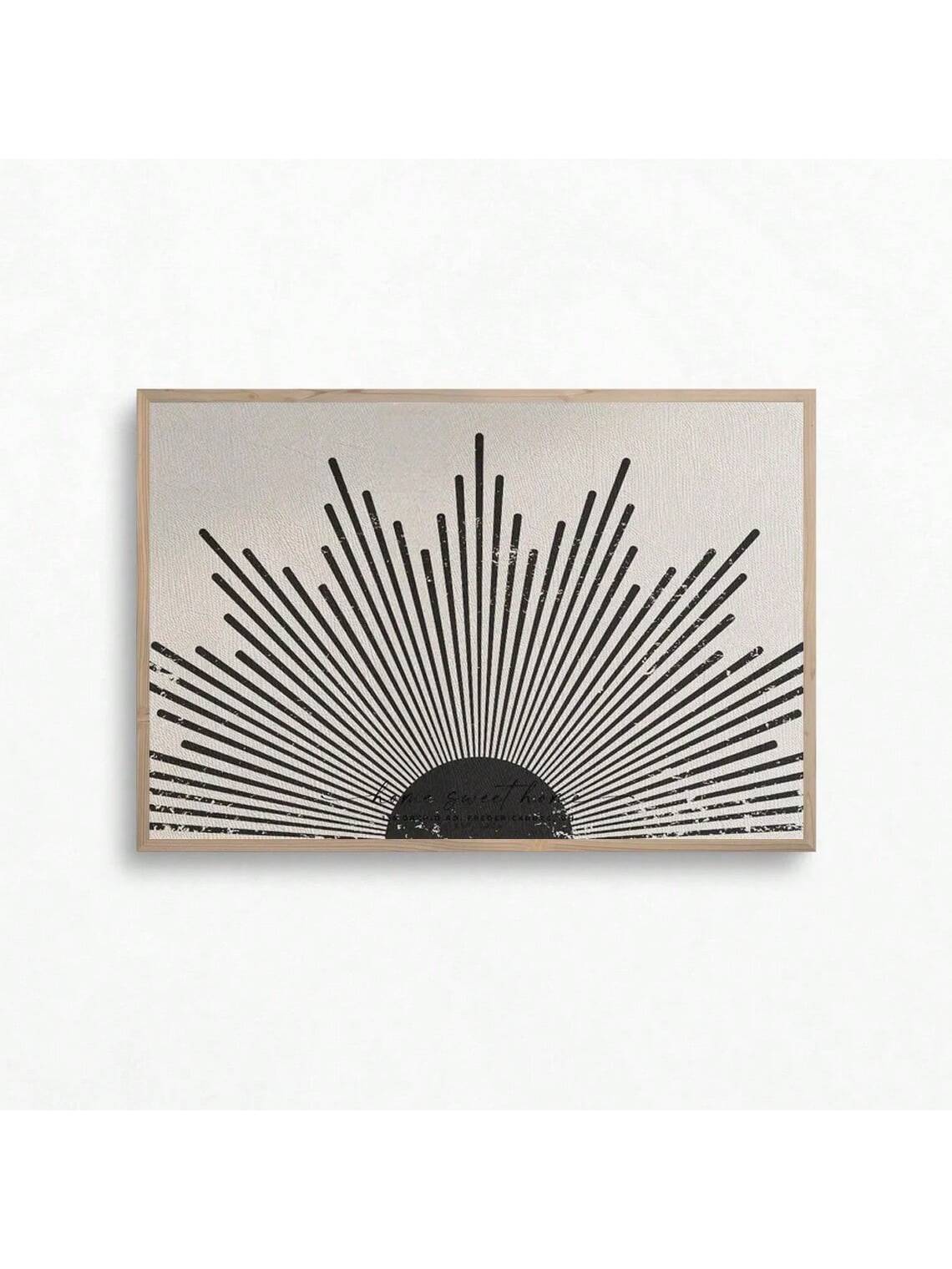 Transform your space with this striking Black and White Sunburst Wall Art. The unframed design showcases clean lines and bold contrast, embodying authentic mid-century modern aesthetics. This versatile piece adds sophisticated geometric interest to living rooms and bedrooms while complementing both minimalist and eclectic décor schemes. The timeless monochromatic palette ensures lasting visual impact in any contemporary interior.