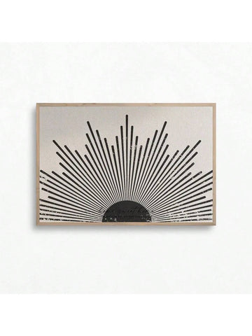 Transform your space with this striking Black and White Sunburst Wall Art. The unframed design showcases clean lines and bold contrast, embodying authentic mid-century modern aesthetics. This versatile piece adds sophisticated geometric interest to living rooms and bedrooms while complementing both minimalist and eclectic décor schemes. The timeless monochromatic palette ensures lasting visual impact in any contemporary interior.