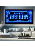 Elevate your space with this Modern Blue Neon Sign Canvas Print featuring the bold phrase 