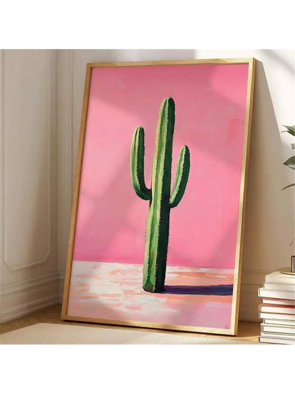 This modern cactus canvas art print is the perfect addition to any room. With a contemporary design and no need for a frame, it adds a touch of sleek elegance to your space. Made with high-quality materials, it is sure to enhance the aesthetic of any room.
