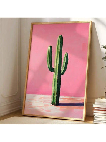 This modern cactus canvas art print is the perfect addition to any room. With a contemporary design and no need for a frame, it adds a touch of sleek elegance to your space. Made with high-quality materials, it is sure to enhance the aesthetic of any room.