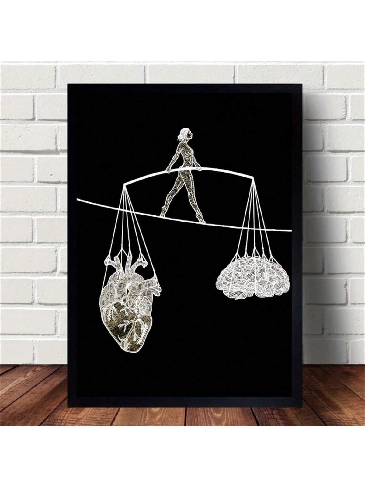 Inspire your mind and heart with the 'Listen to Your Soul' Modern Canvas Poster. This stunning wall art features a dynamic design of heart and brain imagery, reminding you to follow your intuition and intelligence. Elevate your home decor with this motivational piece.