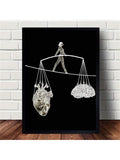 Inspire your mind and heart with the 'Listen to Your Soul' Modern Canvas Poster. This stunning wall art features a dynamic design of heart and brain imagery, reminding you to follow your intuition and intelligence. Elevate your home decor with this motivational piece.