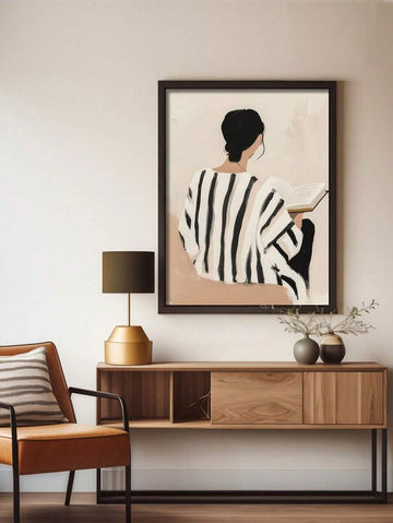Elevate your space with this striking modern canvas wall art featuring a woman gracefully holding a scroll. This unframed oil painting brings sophistication and artistic flair to any room—from living rooms and bedrooms to home offices and dining areas. The multicolor palette complements various décor styles while the canvas material ensures durability and lasting beauty. Perfect for creating a focal point that sparks conversation and adds cultural elegance to your home or professional environment.