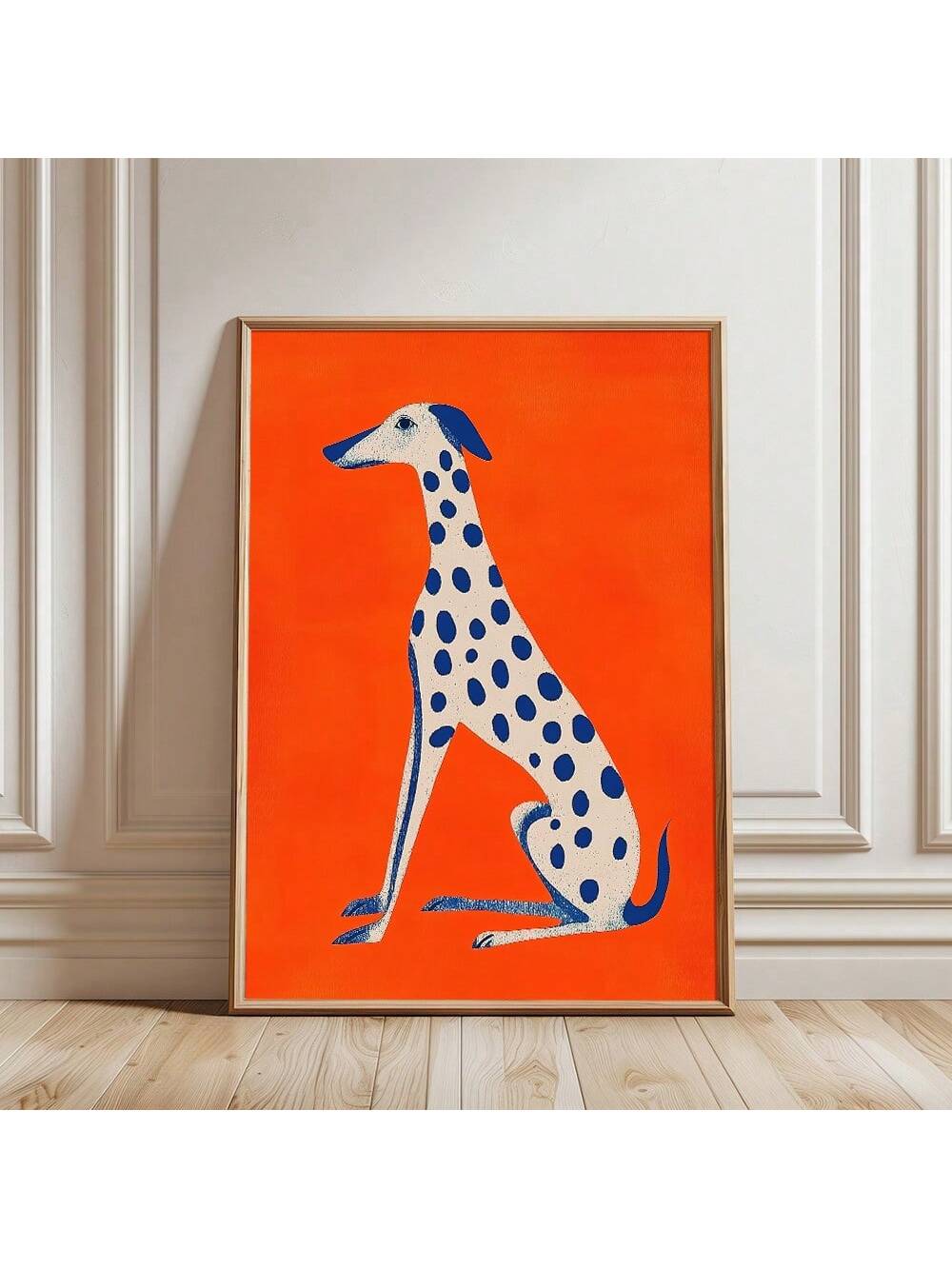 Elevate your living space with this Modern Dalmatian Dog Canvas Art, featuring a minimalist design in striking blue and orange tones. Perfect for home or dorm decor, this piece adds a contemporary touch while celebrating the unique charm of the Dalmatian breed. Its clean lines and bold colors create a sophisticated focal point that complements a variety of interior styles. Durable and easy to hang, this canvas art is an expert choice for those seeking stylish, animal-inspired wall decor.