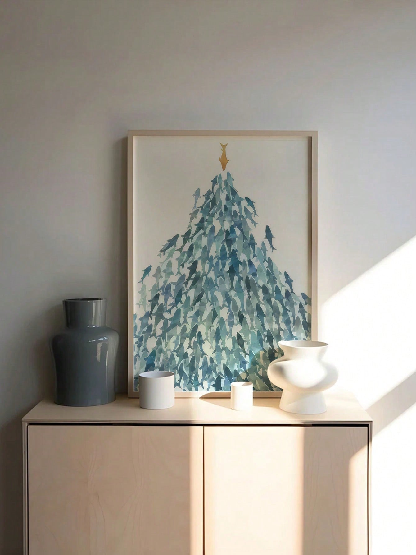 Enhance your winter decor with our Modern Fish Canvas Poster. This stunning piece is a perfect addition to any room, with its sleek and modern design. Made with the highest quality canvas, it's sure to elevate the ambiance of your space. Catch the attention of your guests with this unique and eye-catching winter decor.