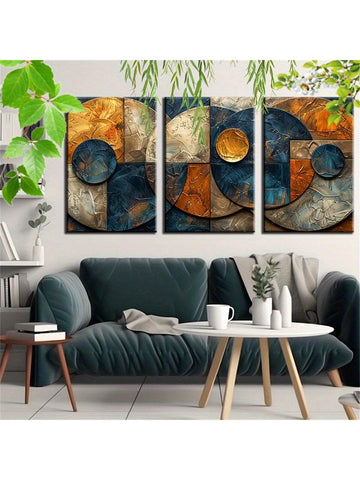Elevate your living space with this Modern Geometric Canvas Wall Art Set, featuring three unframed pieces designed to complement contemporary interiors. Each artwork showcases clean lines and bold shapes, creating a cohesive visual impact that enhances any room’s aesthetic. The unframed design allows for versatile display options, making it easy to customize your decor style. Ideal for adding a sophisticated, modern touch to your home or office.