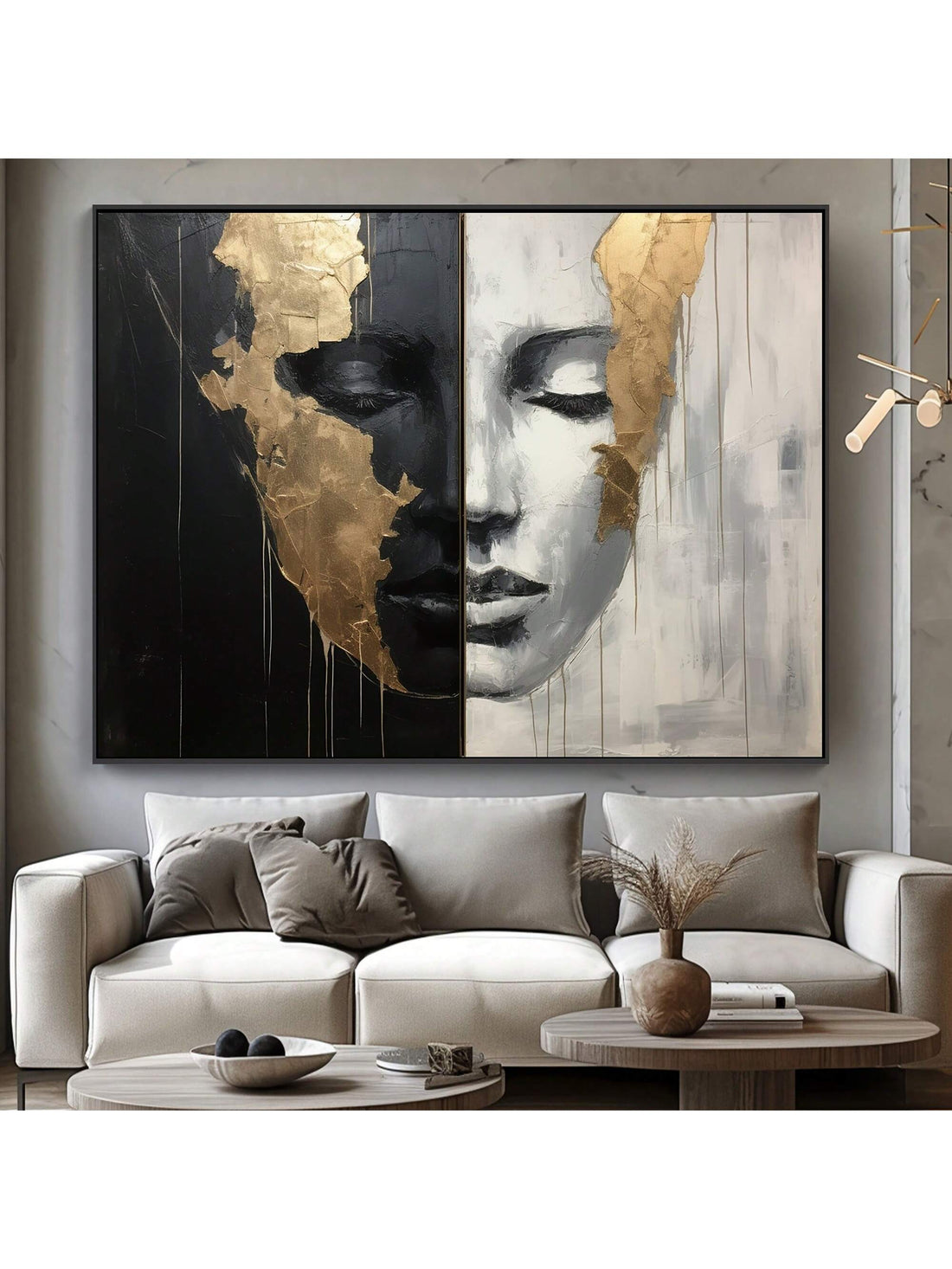 Add a touch of elegance to your living room or bedroom with our Modern Golden Abstract Canvas Art. The frameless design gives a sleek and modern look, while the golden tones add a touch of luxury. Perfect for any contemporary space, this wall decor is sure to impress.