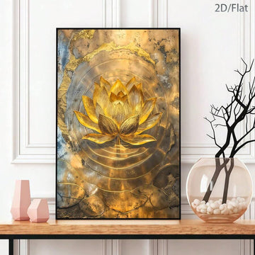 Elevate your space with this stunning Modern Golden Lotus Canvas Art Print. Featuring an elegant floral design with graphic elements, this waterproof canvas painting brings contemporary sophistication to any room. Perfect for dining rooms, home offices, or as a thoughtful gift, this unframed hanging painting combines artistic beauty with practical durability. The golden lotus motif adds a touch of luxury and tranquility to your walls, making it an ideal choice for those seeking meaningful wall decor that co