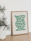 Modern Green Letter Canvas Wall Art Minimalist Living Room Bedroom Decor