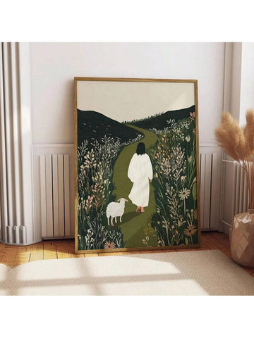 This unframed canvas print features a contemporary interpretation of the Good Shepherd, depicting Jesus leaving the 99 to find the lost. Ideal for home decor, it combines biblical symbolism with modern art style, offering a meaningful and visually striking piece that inspires reflection and faith. Perfect for those seeking to enrich their living space with spiritual and artistic significance.