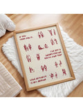 Burgundy love quote canvas poster beside soft bedding and white rug