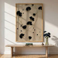Modern Minimalist Black & Gold Botanical Poppy Canvas Poster 