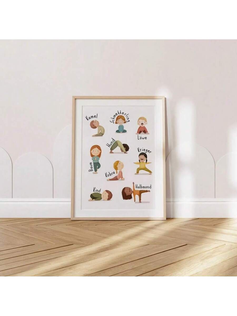 Bring playful energy to any space with this Modern Minimalist Cartoon Yoga Poster. Featuring charming animal characters in a graphic cartoon style, this versatile wall art works beautifully in nurseries, playrooms, bedrooms, or dining areas. Crafted on high-quality canvas with a waterproof finish, it's built to last and easy to maintain. Available in both framed and unframed options to match your décor preferences. The vibrant multicolor palette adds visual interest while maintaining a clean, minimalist aes