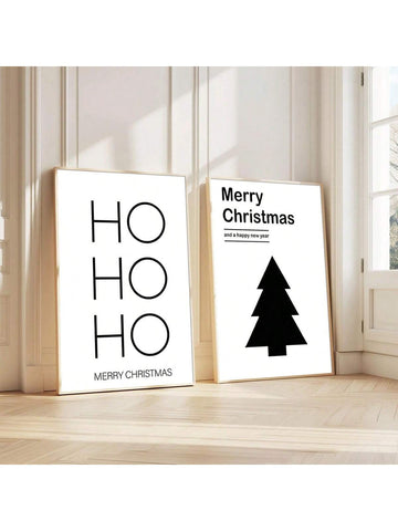 Transform your holiday space with this sophisticated canvas print set featuring a sleek, contemporary Christmas tree paired with playful "Ho Ho Ho" lettering. Designed for those who appreciate understated elegance, these minimalist pieces blend festive spirit with modern aesthetics. The clean lines and neutral palette complement any interior style while adding seasonal warmth to your walls. Perfect for creating an Instagram-worthy holiday display that feels curated rather than cluttered. Ideal for living ro