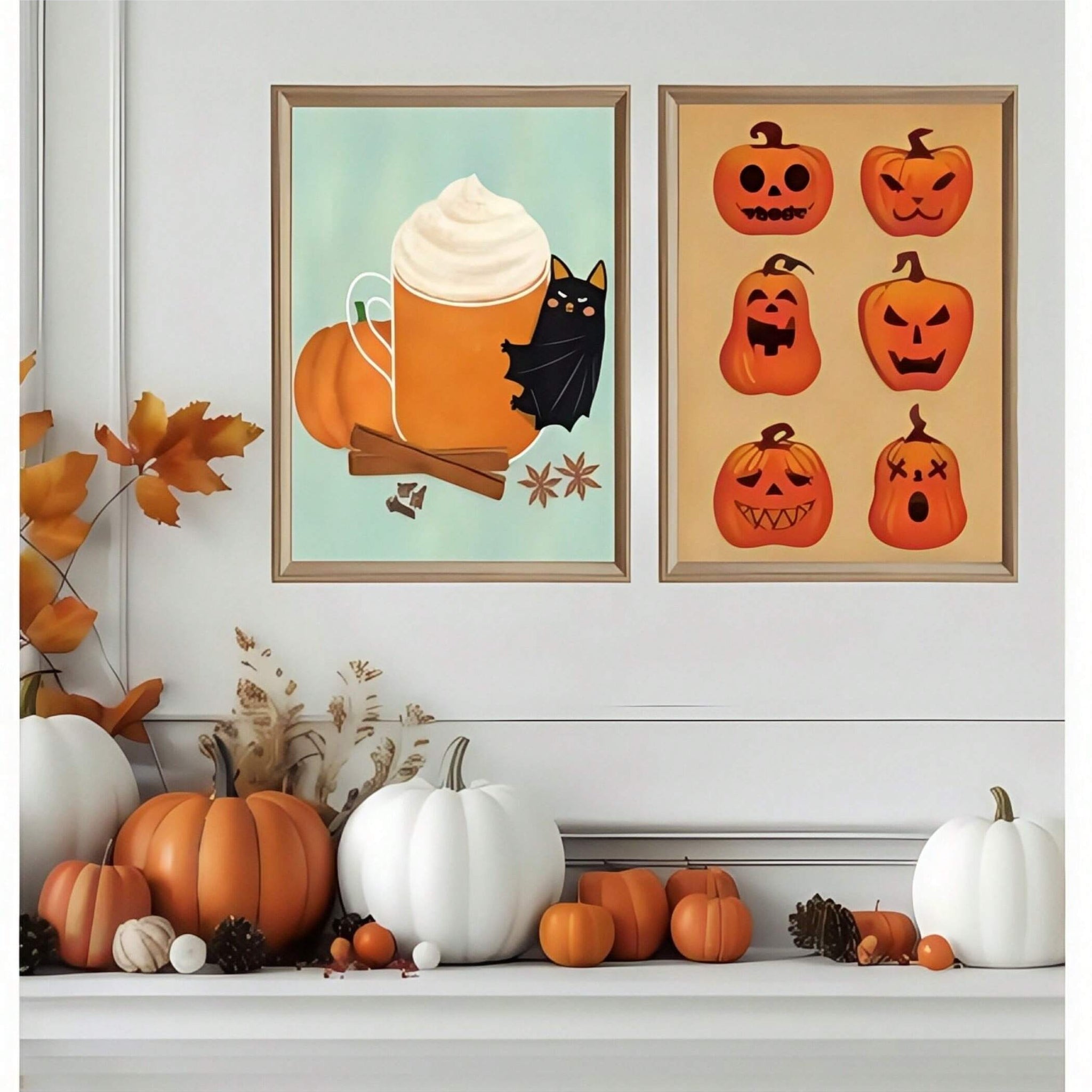 Elevate your Halloween decor with these Modern Minimalist Canvas Prints featuring sleek pumpkin and bat designs. Crafted to blend seamlessly with contemporary interiors, this wall art adds a subtle yet festive touch to any room. Perfect for those who appreciate understated seasonal style, these prints offer a sophisticated way to celebrate Halloween without overwhelming your space.