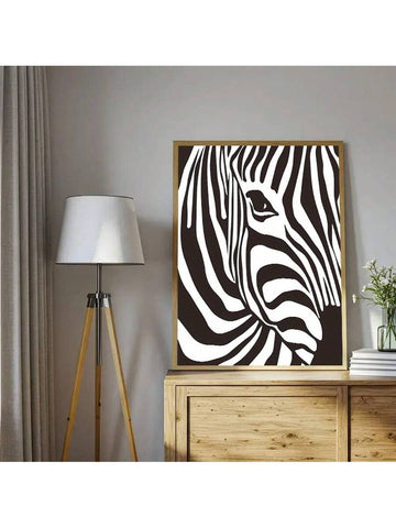 Elevate your space with this striking minimalist zebra portrait canvas art. Featuring bold black and white abstract lines, this modern piece brings contemporary sophistication to any room. Crafted on premium canvas, it's waterproof and removable, making it perfect for renters and design enthusiasts alike. The unframed hanging design offers versatile styling options for your home office, bedroom, or living area. Transform your walls with artistic flair that complements any décor aesthetic.