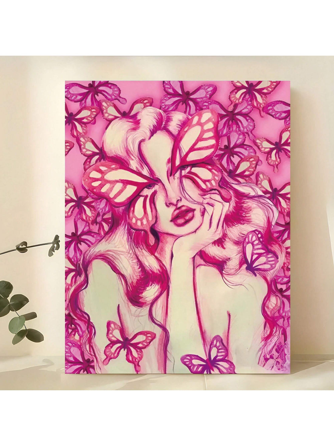 Elevate your wall decor with our Modern Pink Butterfly Woman Portrait Canvas Art. This elegant piece adds a touch of sophistication to any room, making it perfect for bedrooms, living rooms, and offices. The beautiful butterfly and woman portrait design adds a sense of tranquility and style.