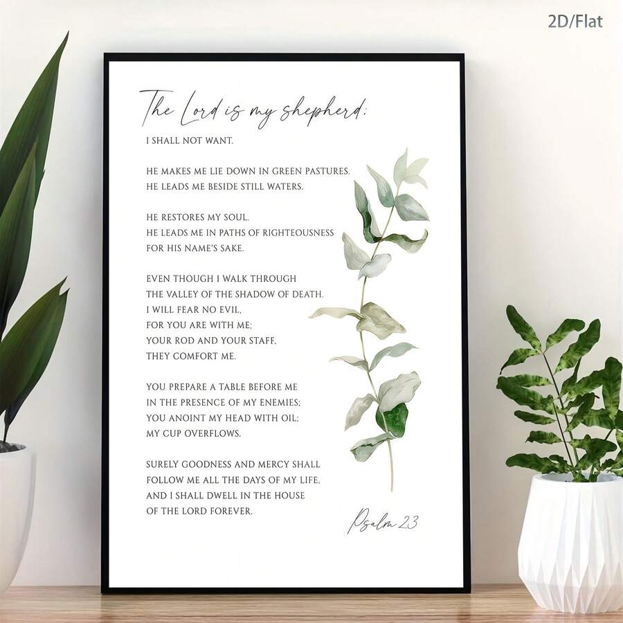 Modern Psalm 23 Wall Art – 'The Lord Is My Shepherd' Canvas Decoration for Home &amp; Office Bring spiritual inspiration into your space with this contemporary canvas interpretation of Psalm 23.