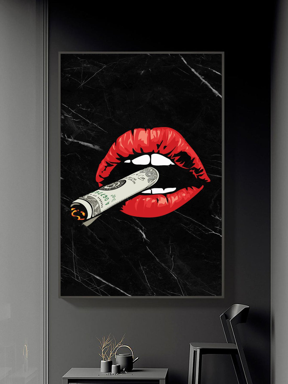 Enhance your living room with our modern red lips oil painting canvas. Crafted with vibrant colors and precise strokes, this wall art adds a touch of elegance to any room. Enjoy the sleek design and bold statements without the need for a frame. Elevate your home with this one-of-a-kind piece.