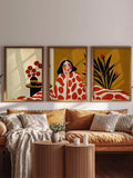 3pcs Modern Scandi Bold Color Triptych Canvas Poster Set