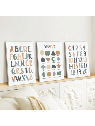 These Modern Scandinavian Alphabet &amp; Number Chart Posters are perfect for nurseries and playrooms. They not only provide an educational tool for children to learn the alphabet and numbers, but also add a stylish touch with their modern Scandinavian design. Made of durable canvas, they are a functional and decorative addition to any child's room.