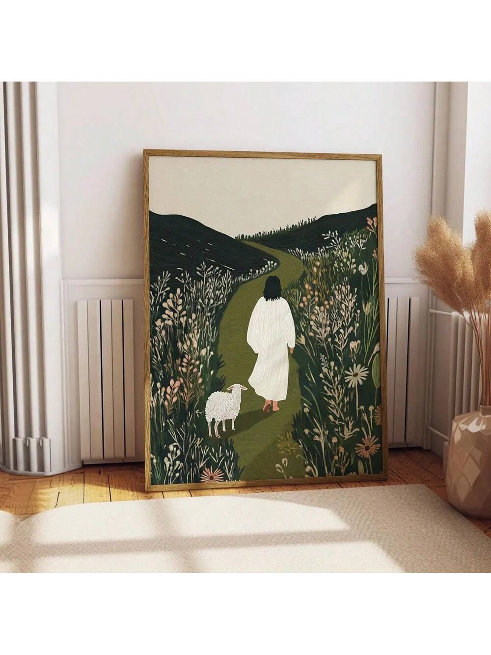 Expertly crafted with a modern touch, this unframed Jesus Leaves The 99 Good Shepherd art poster serves as an inspirational canvas print for home decor. Its captivating design and superior quality will bring a sense of calm and inspiration to any room. Elevate your space with this meaningful piece.