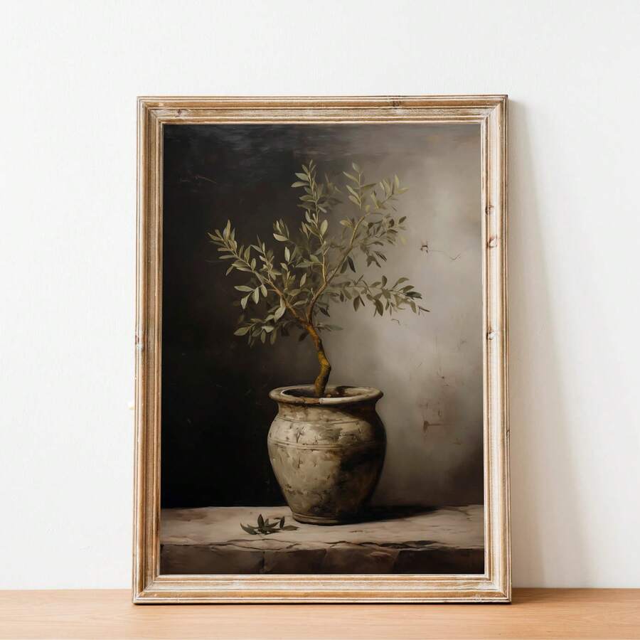 Bring botanical elegance into your space with this Modern Vintage Olive Plant Canvas Art. Featuring a sophisticated graphic design of lush olive plants, this frameless canvas piece combines contemporary style with timeless appeal. Crafted on premium canvas with waterproof properties, it's perfect for living rooms, bedrooms, and dining areas. 