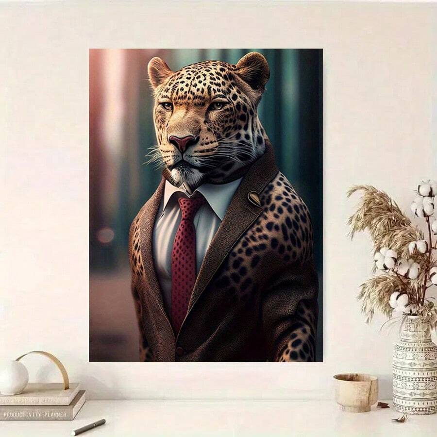Elevate your space with this striking Modern Vintage Panther Canvas Art Print. Featuring a bold animal design rendered in contemporary style, this frameless canvas brings sophisticated edge to any room. The waterproof canvas material ensures durability and longevity, making it perfect for living rooms, bedrooms, offices, or any wall that needs a statement piece. Ready to hang and instantly transform your décor with artistic flair.