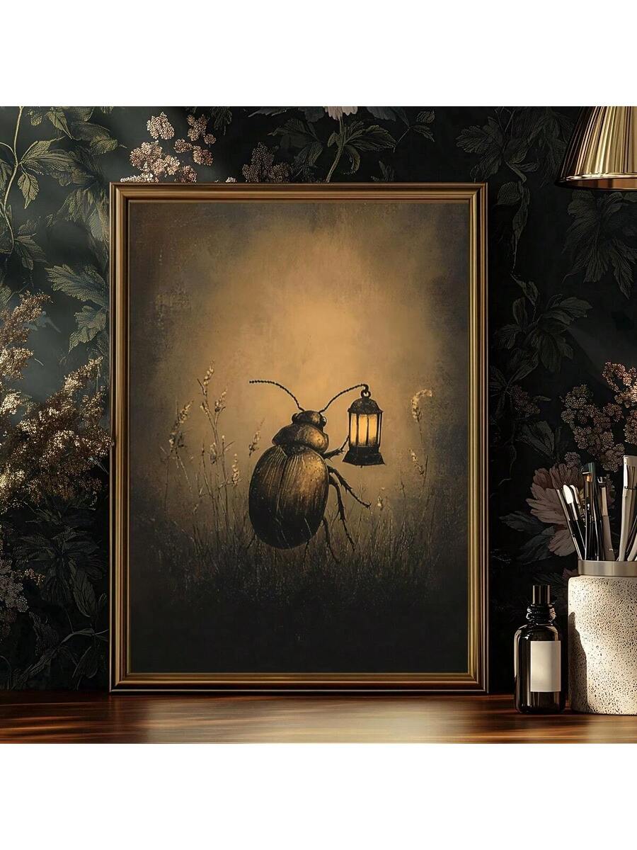 Bring nature's elegance into your space with this stunning Moody Beetle Lantern Poster. Featuring vintage-inspired beetle and wildflower illustrations rendered on premium canvas, this piece captures the beauty of the natural world with moody, sophisticated tones. Perfect for dining rooms and nature-themed interiors, it works beautifully as both framed and unframed wall art. The waterproof canvas ensures lasting durability and vibrant colors that won't fade. Whether you're a nature enthusiast or seeking dist