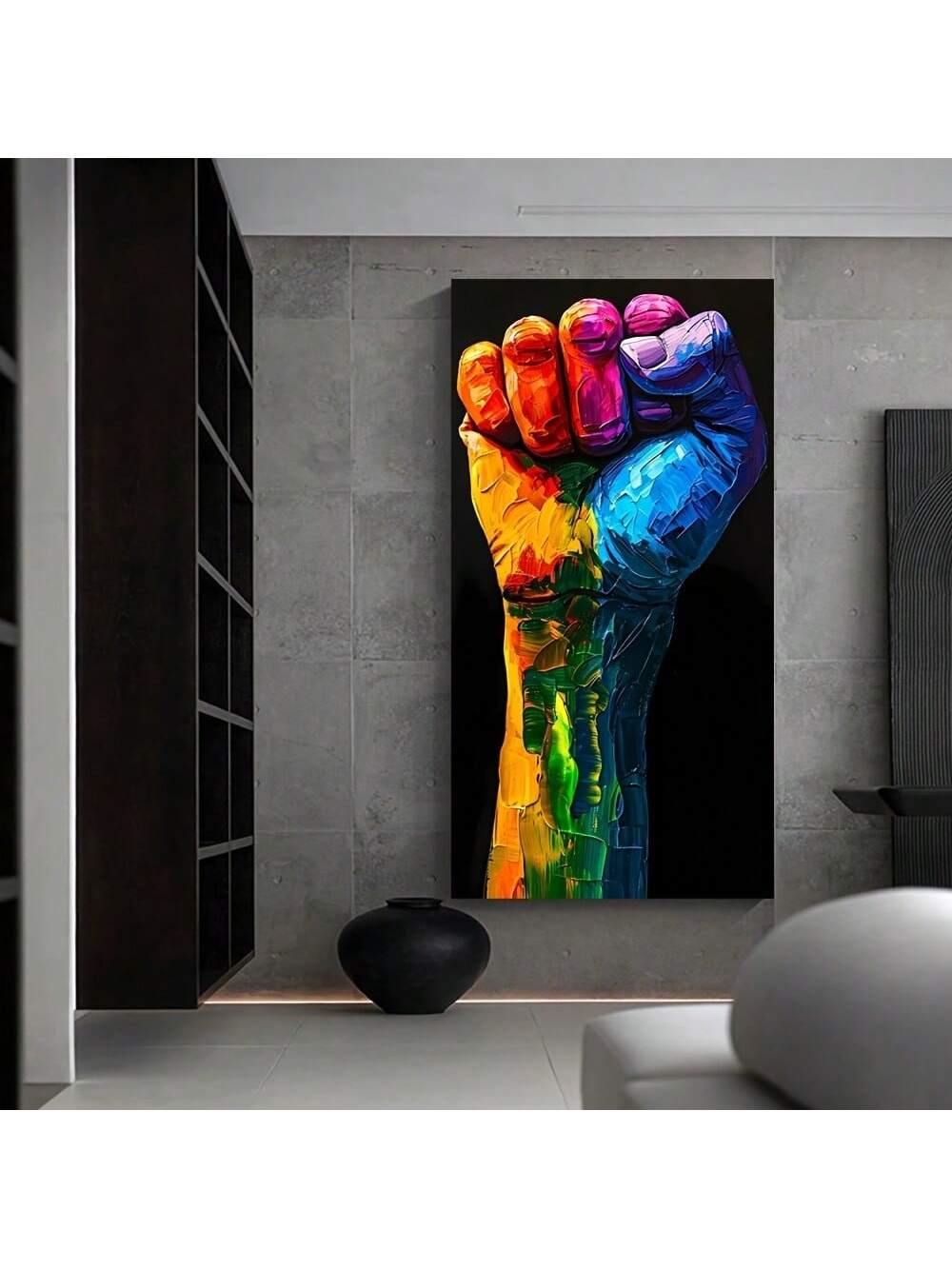 Elevate your space with this Motivational Abstract Fist Canvas Art, designed to inspire strength and determination. Its modern aesthetic complements living rooms, bedrooms, offices, and gyms, adding a bold statement that encourages perseverance. Crafted with high-quality materials, this artwork offers lasting vibrancy and durability, making it a powerful focal point that motivates daily achievement.