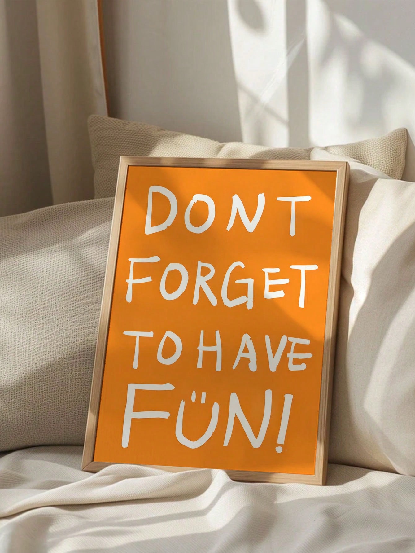 Enhance your home and office decor with this inspirational canvas wall art featuring the quote 'Don't Forget to Have Fun'. Featuring high-quality materials and a motivational message, this poster will serve as a daily reminder to prioritize joy and positivity in your life. Perfect for any space, this piece combines functionality with beauty.