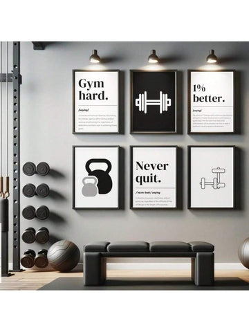 Boost your home gym with our Motivational Gym Wall Art Set! This set includes 6 art deco frameless posters, perfect for decorating your workout space. With inspiring messages and stylish designs, these posters will keep you motivated and focused on reaching your fitness goals. Elevate your gym decor and your workouts with our art set.
