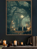 Elevate your seasonal decor with this Mystical Gothic Witch Canvas Wall Art, featuring an enchanting forest scene perfect for Halloween and autumn. Crafted with rich gothic elements, it adds a unique, atmospheric touch to any room. Its detailed imagery invites a captivating, mysterious ambiance, making it an ideal focal point for creating a sophisticated, spooky environment that complements your seasonal style. Durable and ready to hang, this mural seamlessly blends art and decor to enhance your home’s autu
