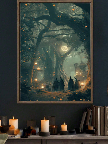 Elevate your seasonal decor with this Mystical Gothic Witch Canvas Wall Art, featuring an enchanting forest scene perfect for Halloween and autumn. Crafted with rich gothic elements, it adds a unique, atmospheric touch to any room. Its detailed imagery invites a captivating, mysterious ambiance, making it an ideal focal point for creating a sophisticated, spooky environment that complements your seasonal style. Durable and ready to hang, this mural seamlessly blends art and decor to enhance your home’s autu