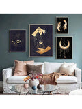 This celestial canvas painting will bring a touch of mystery and intrigue to any space. Featuring an abstract design and witchy elements, this print will add an ethereal touch to your home decor. Elevate your space with this unique and mystical piece. Made with high-quality materials for long-lasting beauty.