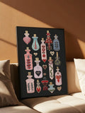 Elevate your space with the Mystical Potion Bottle Wall Art, a gothic surreal canvas print that brings an enchanting and mysterious atmosphere to any room. Crafted with intricate details and rich tones, this artwork captures the allure of fantasy and dark elegance, making it a perfect statement piece for those who appreciate unique, sophisticated home decor. Its high-quality canvas ensures lasting vibrancy and texture, enhancing your environment with a touch of magical intrigue.