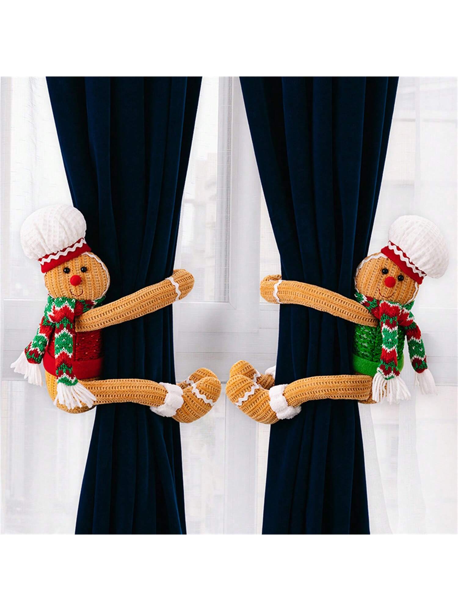 Deck the halls with the festive Navidad 2024 Gingerbread Man Curtain Buckle Set! These merry buckles are the perfect addition to your holiday home decor. With their cheerful gingerbread man design, they will surely bring a touch of Christmas spirit to any room. Spread holiday joy with this decorative set.