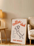 Neutral Coffee Club dachshund canvas poster