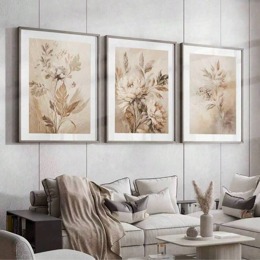 Transform your dining room with this stunning Neutral Floral Canvas Art Set, featuring bohemian-inspired botanical designs that blend seamlessly with modern décor. Each unframed print showcases delicate plant patterns in soft, neutral tones—perfect for creating a calming, sophisticated atmosphere. Crafted on premium canvas with waterproof properties, these pieces are durable and easy to display. Ideal for fall aesthetics and contemporary interiors, this versatile set adds warmth and natural beauty to any sp