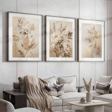 Transform your dining room with this stunning Neutral Floral Canvas Art Set, featuring bohemian-inspired botanical designs that blend seamlessly with modern décor. Each unframed print showcases delicate plant patterns in soft, neutral tones—perfect for creating a calming, sophisticated atmosphere. Crafted on premium canvas with waterproof properties, these pieces are durable and easy to display. Ideal for fall aesthetics and contemporary interiors, this versatile set adds warmth and natural beauty to any sp
