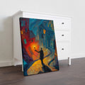 Transform your space with this captivating Night Street Canvas Wall Art, rendered in an evocative impressionist oil painting style. Perfect for living rooms, bedside walls, or above sofas, this piece captures the atmospheric charm of urban nightlife through loose brushwork and rich color blending.